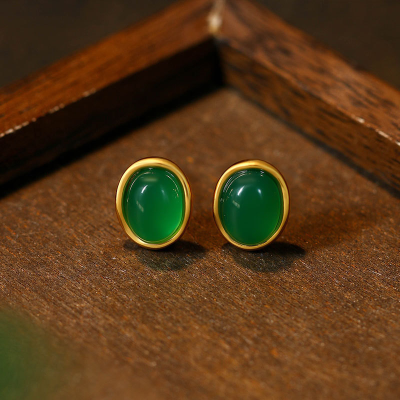 Earrings - Серьги из зеленого натурального нефрита, талисманы,