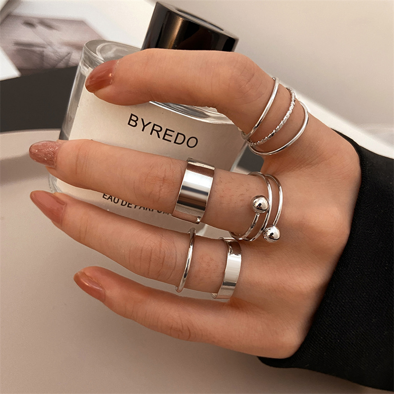 Vintage Punk Knuckle Rings Set - Металлическая бусина, цвет: серебро, золото