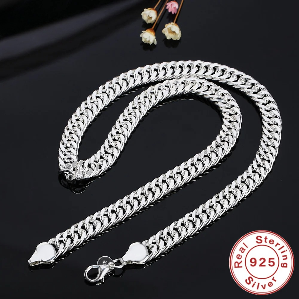 Cuban Link Chain 12Mm - Новое ожерелье из стерлингового серебра 925