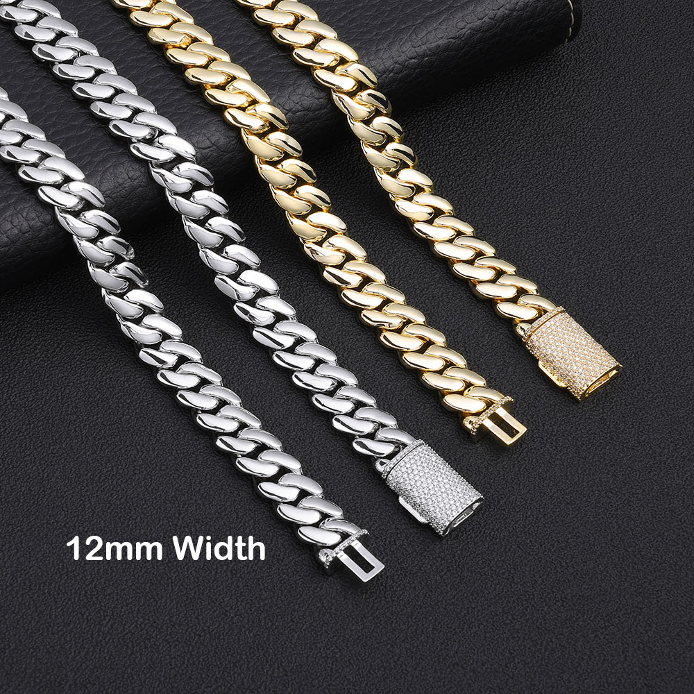 Cuban Link Chain 12Mm - ESKEEM 12 мм, позолоченная 14-каратным золотом
