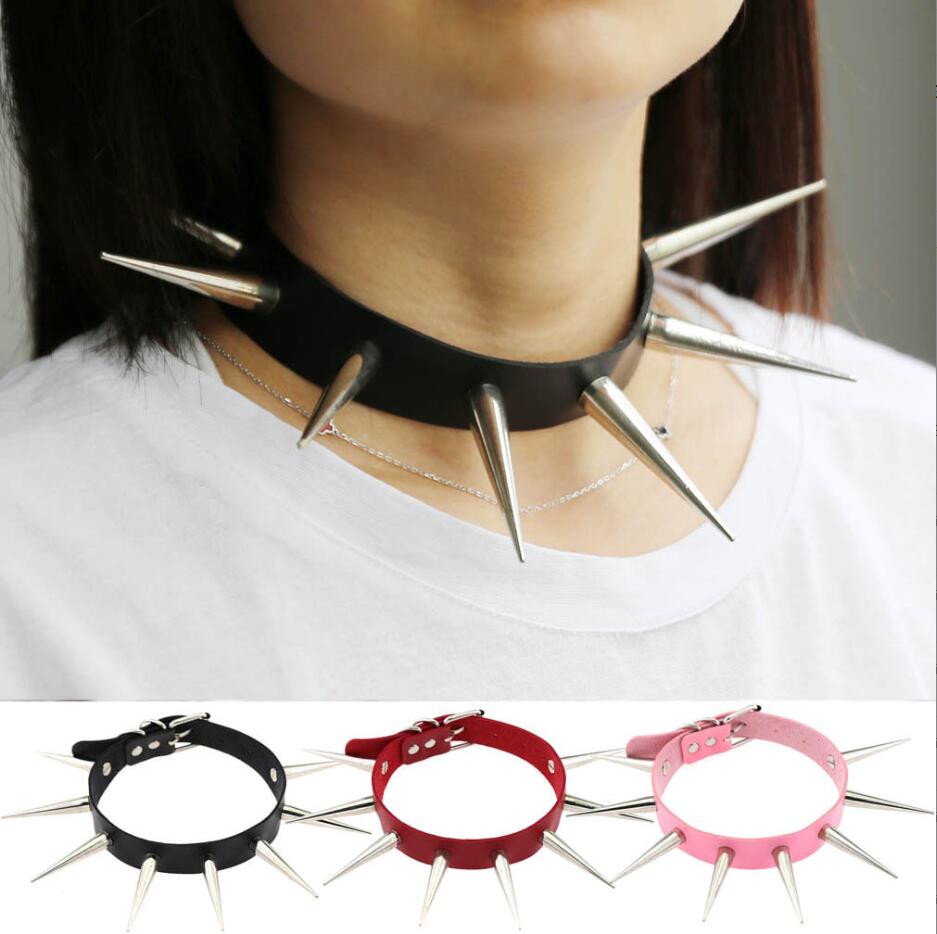 Goth Punk Spike Choker - Эмо Шип Колье Панк Воротник Женский