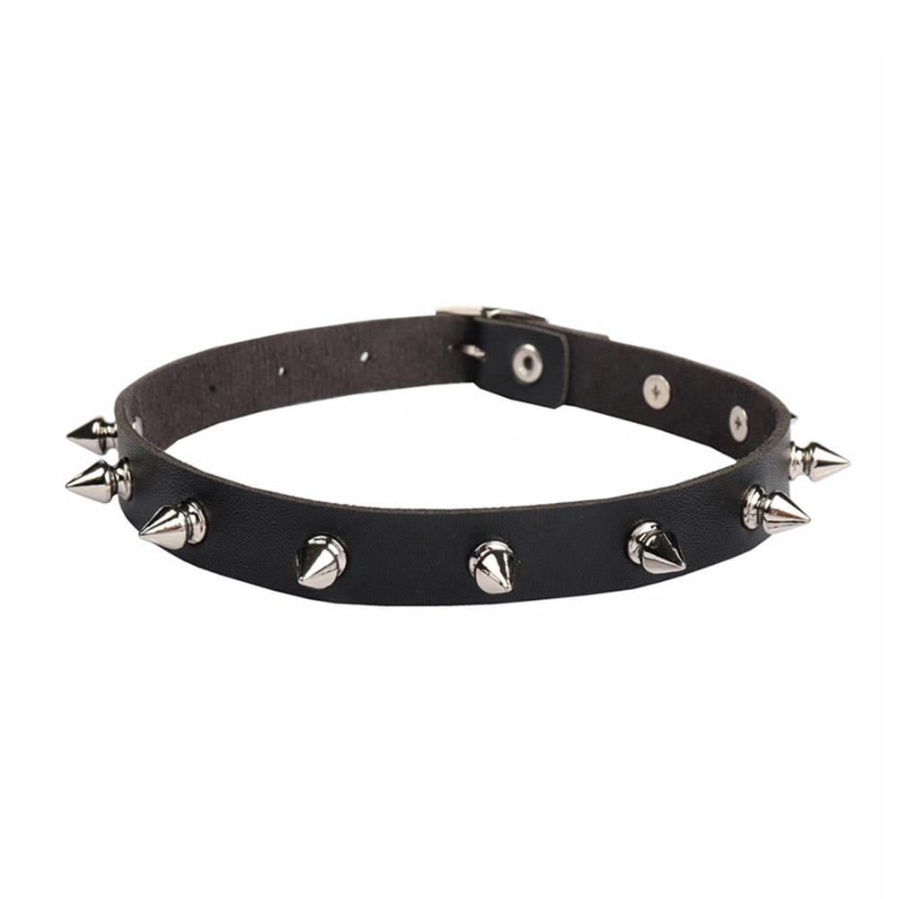 Goth Punk Spike Choker - Черный чокер из искусственной кожи для