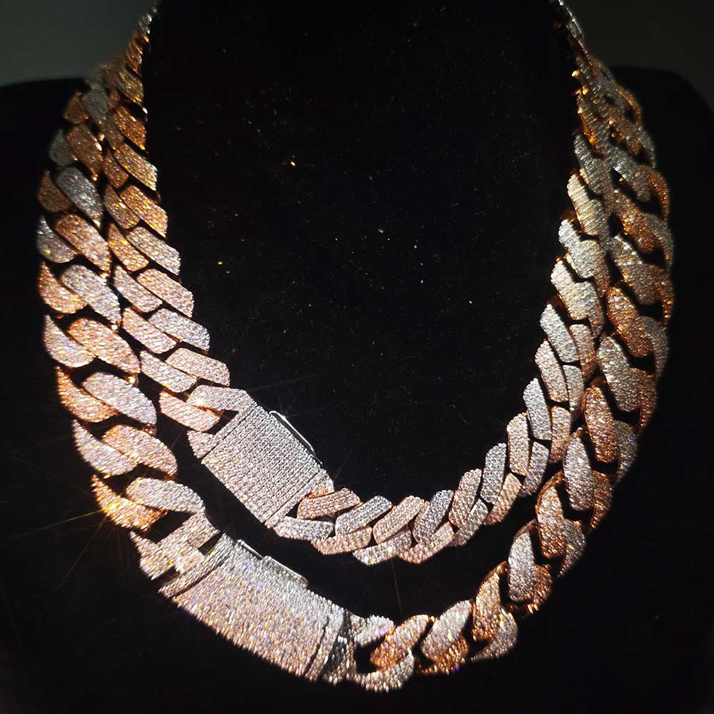 Cuban Link Chain 12Mm - Ожерелье Nuoya Two Tone Mosaic Chain