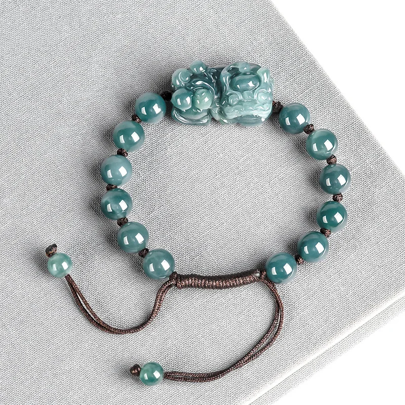 Bracelets - Бирманский Jadeite Pixiu Браслеты Браслет синий