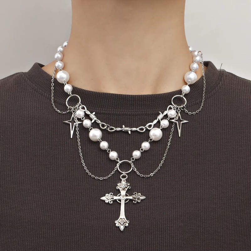 Ожерелье с подвеской в виде кр – обзор и цена Pearl Choker Necklace Vintage
