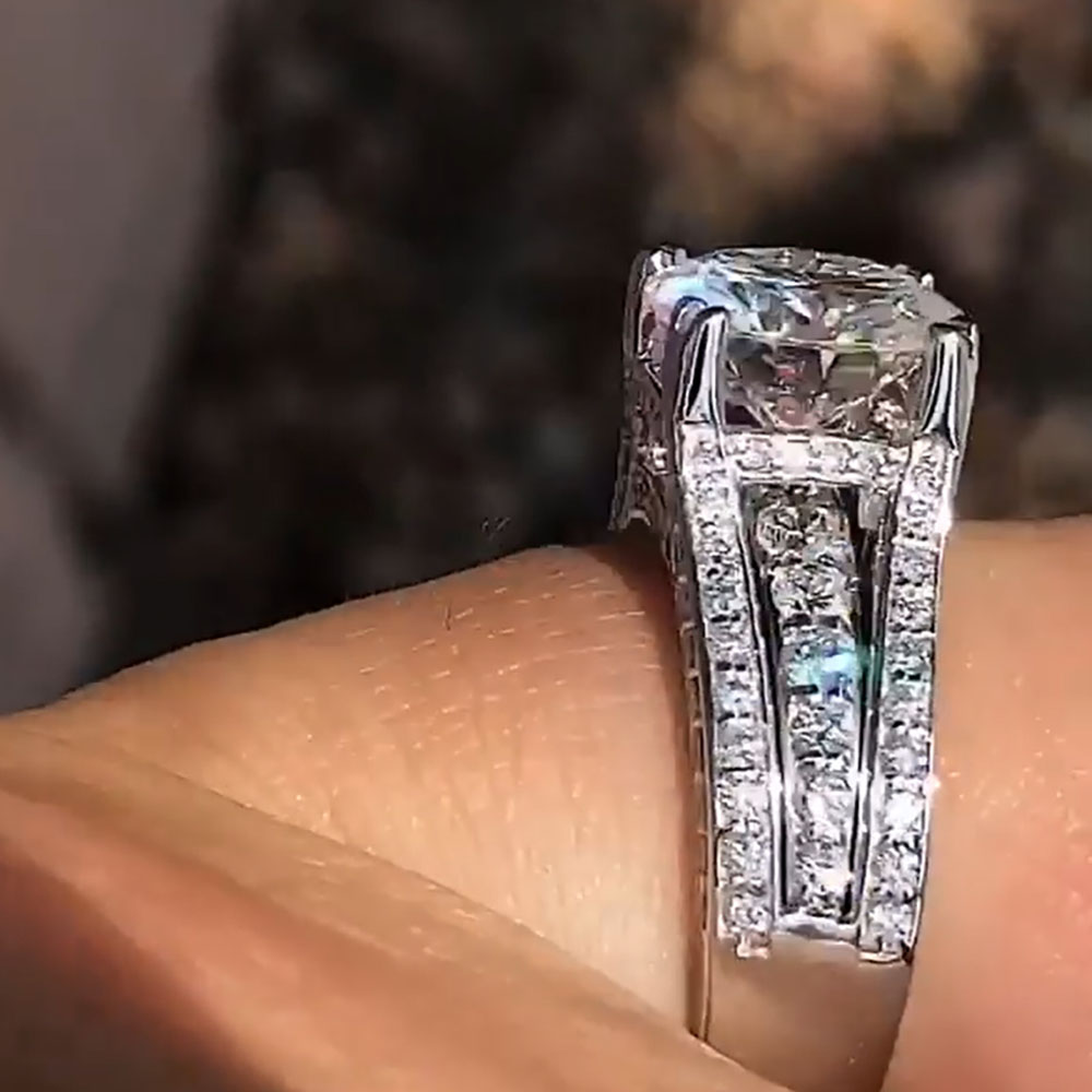 Изготовленное на заказ твердое – обзор и цена Moissanite Engagement Ring 1 Carat
