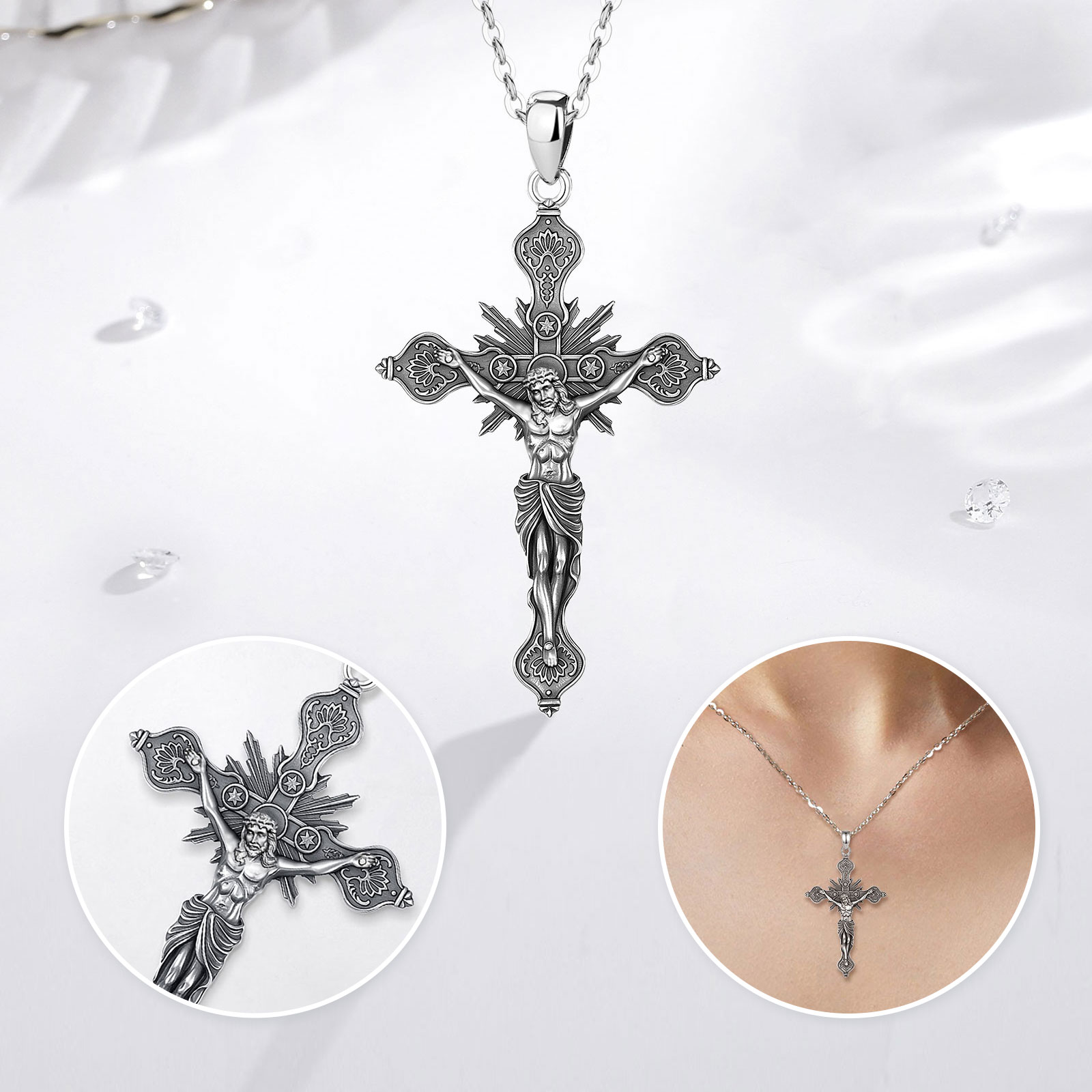 Eudora, новое ожерелье с крест – обзор и цена 925 Sterling Silver Chain Necklace Men