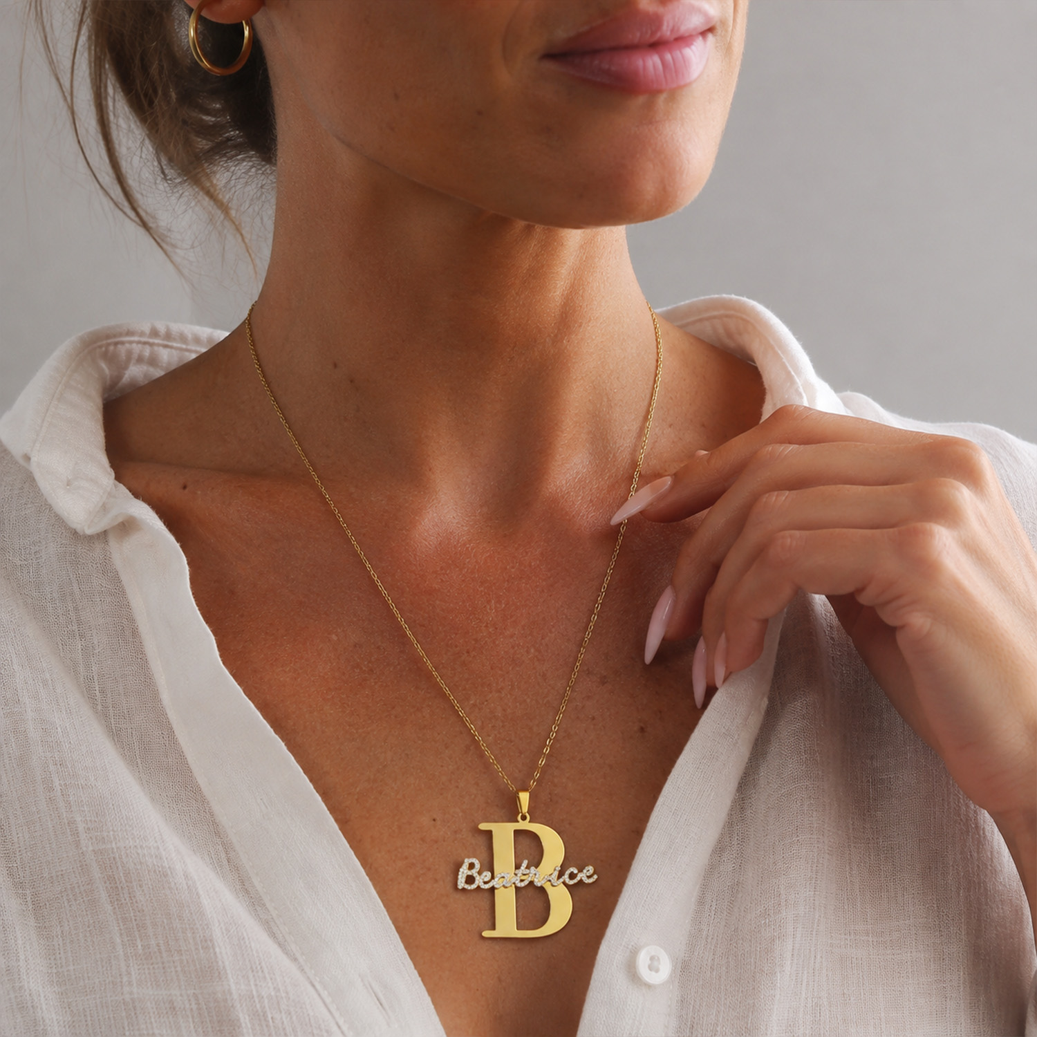 Персонализированное колье Qiti – обзор и цена Initial Letter Necklace 18K Gold
