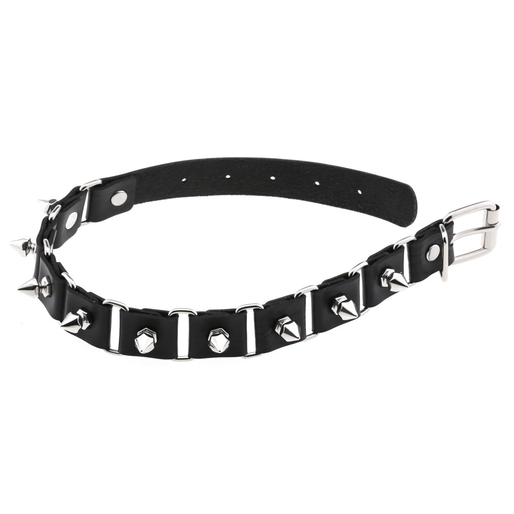 Черные кожаные ожерелья-чокер  – обзор и цена Goth Punk Spike Choker