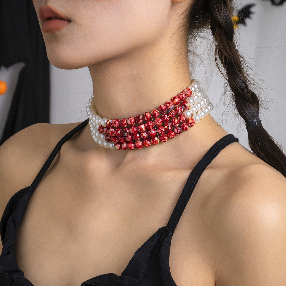 Женское винтажное ожерелье с п – обзор и цена Pearl Choker Necklace Vintage