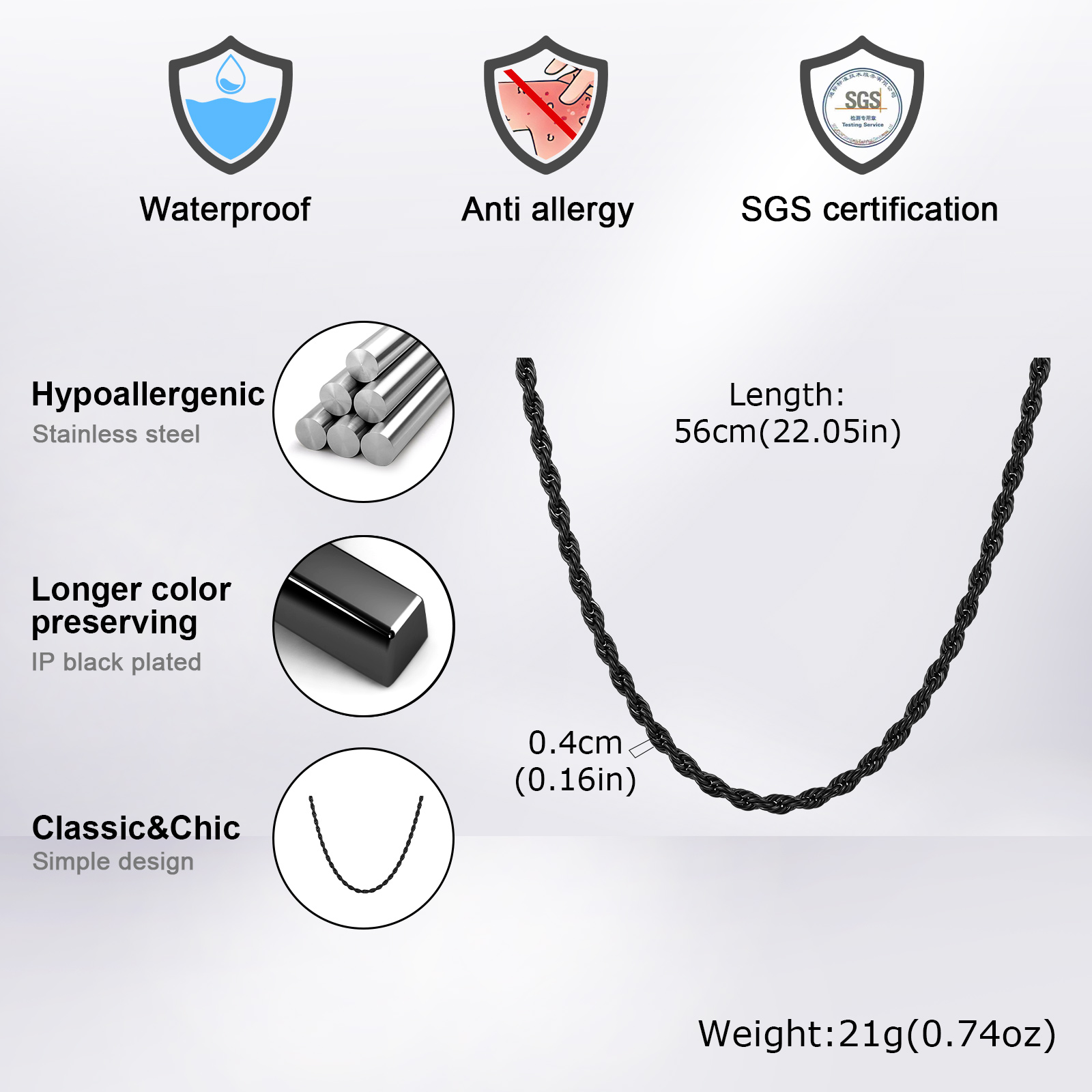 Мужское длинное ожерелье из не – обзор и цена Cuban Link Chain 12Mm