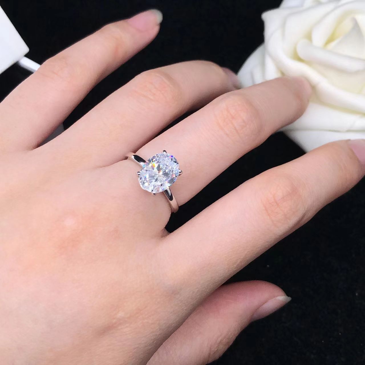 Обручальные кольца с муассанит – обзор и цена Moissanite Engagement Ring 1 Carat
