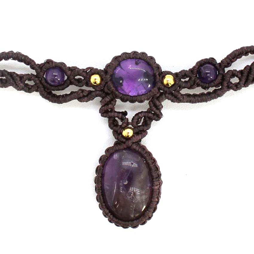 Кристаллическое плетеное ожере – обзор и цена Crystal Pendant Necklace Natural Stone