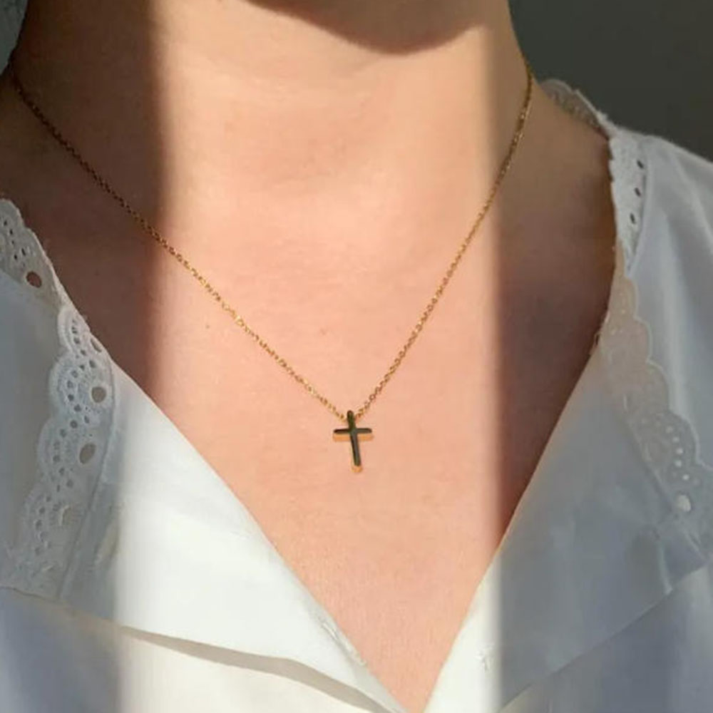 Изысканное золотое колье с кре – обзор и цена Cross Pendant Necklace Gold