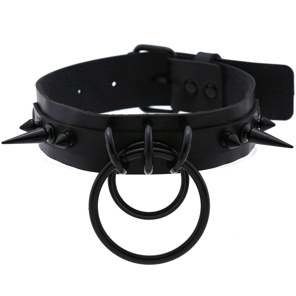 Чокер Женский, кожаный, черный – обзор и цена Goth Punk Spike Choker