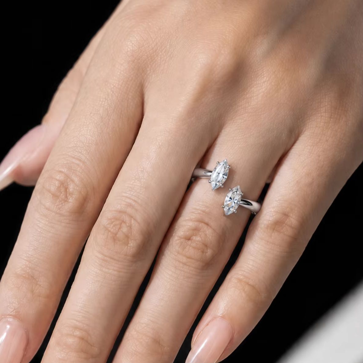Кольцо из серебра 925 пробы с  – обзор и цена Moissanite Engagement Ring 1 Carat