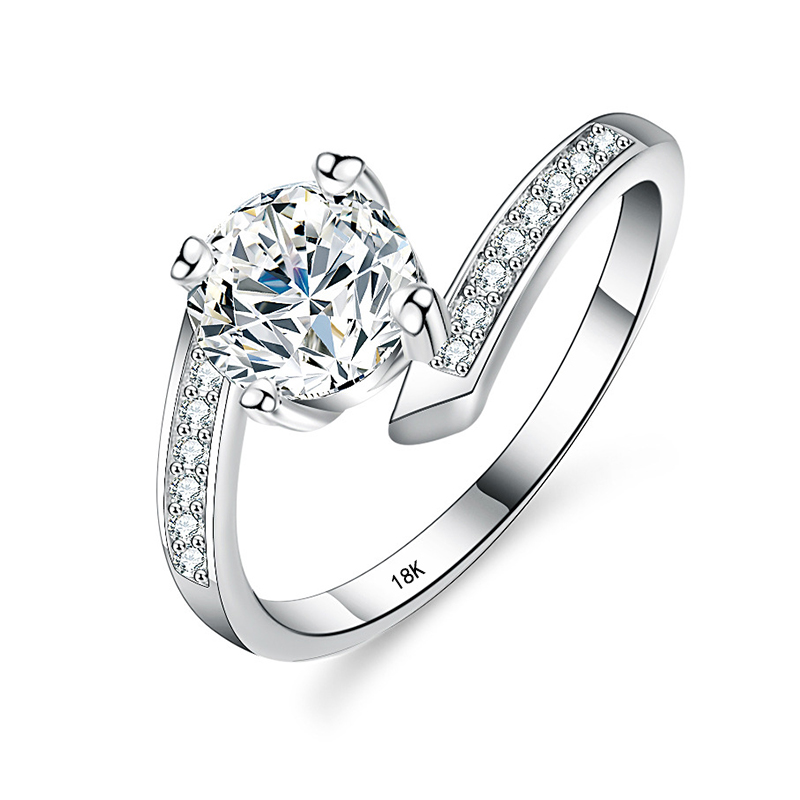 YHAMNI 18K Белое Золото 1 кара – обзор и цена Moissanite Engagement Ring 1 Carat