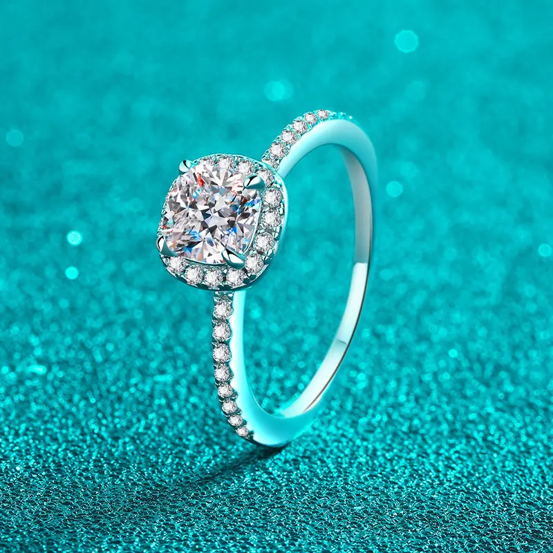 Кольцо из стерлингового серебр – обзор и цена Moissanite Engagement Ring 1 Carat