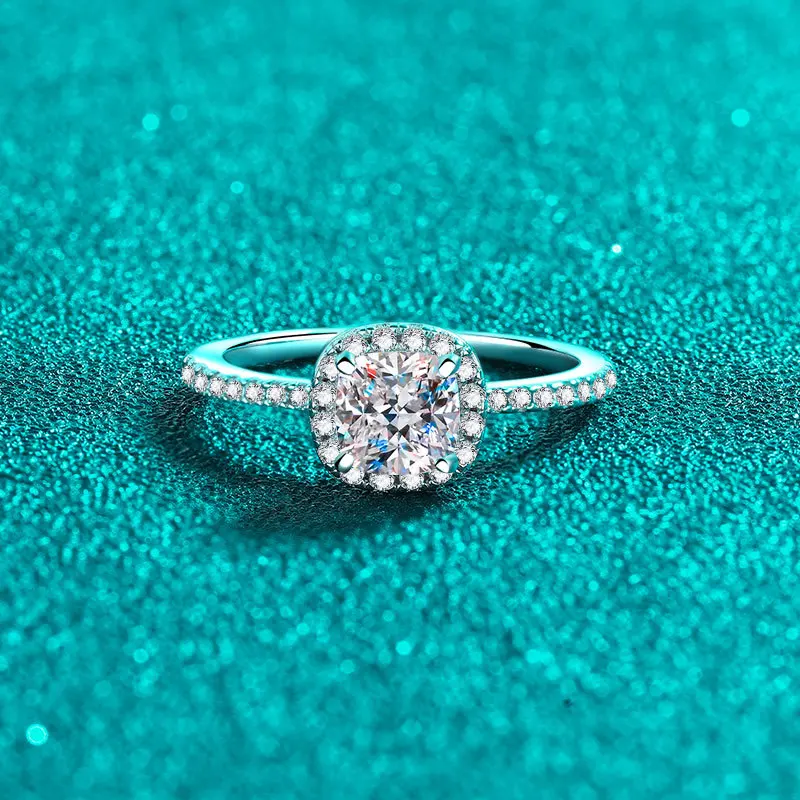 Кольцо из стерлингового серебр – обзор и цена Moissanite Engagement Ring 1 Carat