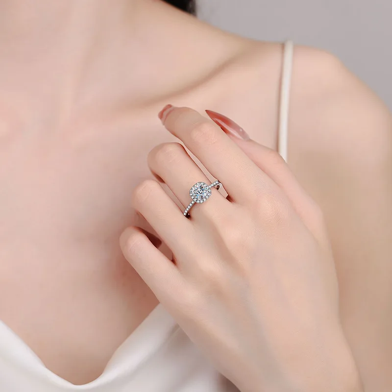 Кольцо из стерлингового серебр – обзор и цена Moissanite Engagement Ring 1 Carat