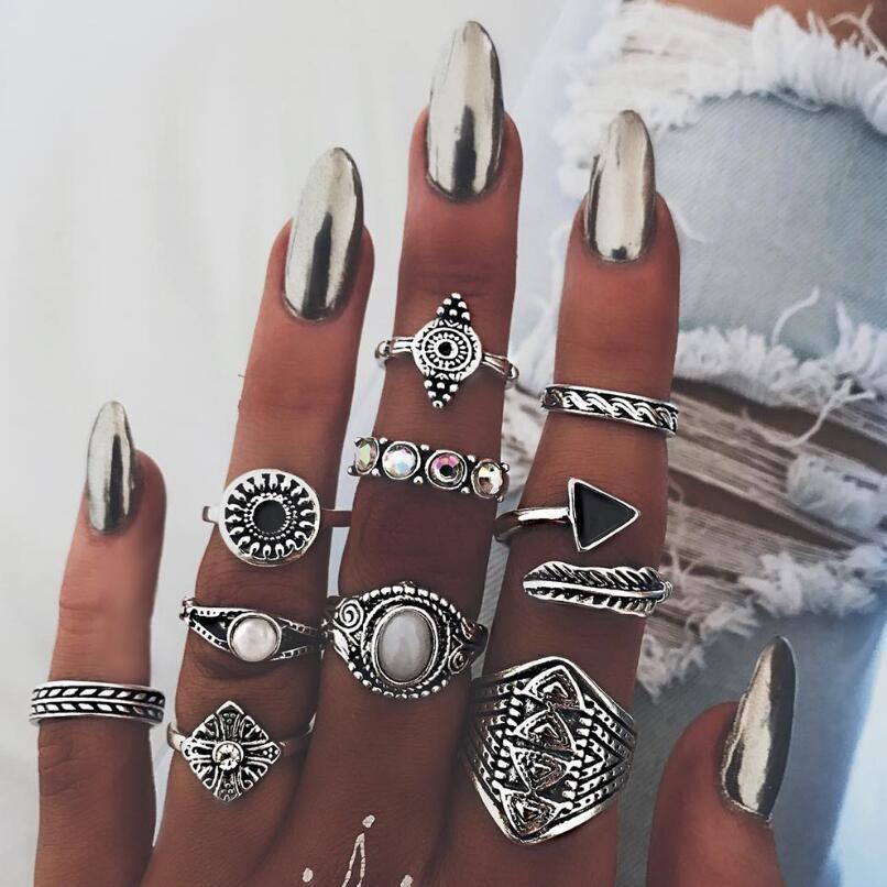 Женское Винтажное кольцо Meyff – обзор и цена Vintage Punk Knuckle Rings Set